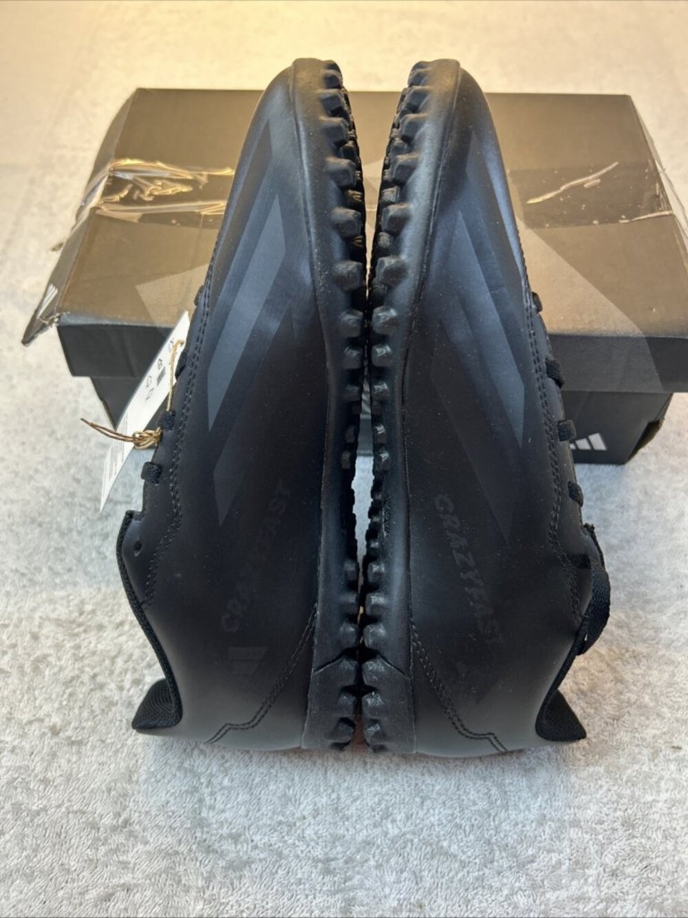 Adidas Kids Size 6 X Crazyfast.4 Turf TF Black Soccer Shoes Cleats NEW in Box - Picture 3 of 10
